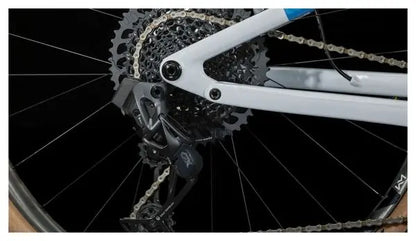 VTT Tout-Suspendu Cube AMS Zero99 C:68X SLX 29 Sram GX Eagle AXS 12V 29'' Blanc Bleu Teamline JARDINS LOISIRS