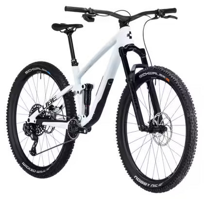 VTT Tout-Suspendu Cube Stereo One44 C:68X SLX Sram GX Eagle AXS 12V 29'' Blanc Bleu Frost 2024 JARDINS LOISIRS