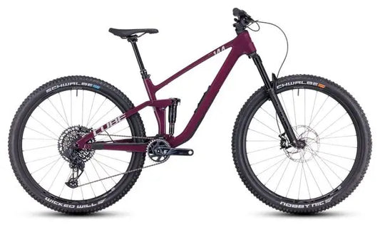 VTT Tout-Suspendu Cube Stereo One44 C:68X SLX Sram GX Eagle AXS 12V 29'' Rose Rouge Wine 2024 JARDINS LOISIRS