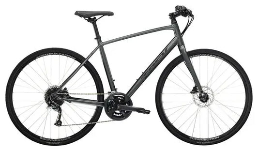 Vélo Fitness Trek FX 2 Disc Shimano Acera/Altus 9V 700 mm Gris Lithium JARDINS LOISIRS