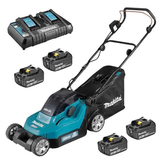 Tondeuse à gazon MAKITA DLM382PF4 38cm 2x18V (4 x 3,0 Ah) JARDINS LOISIRS