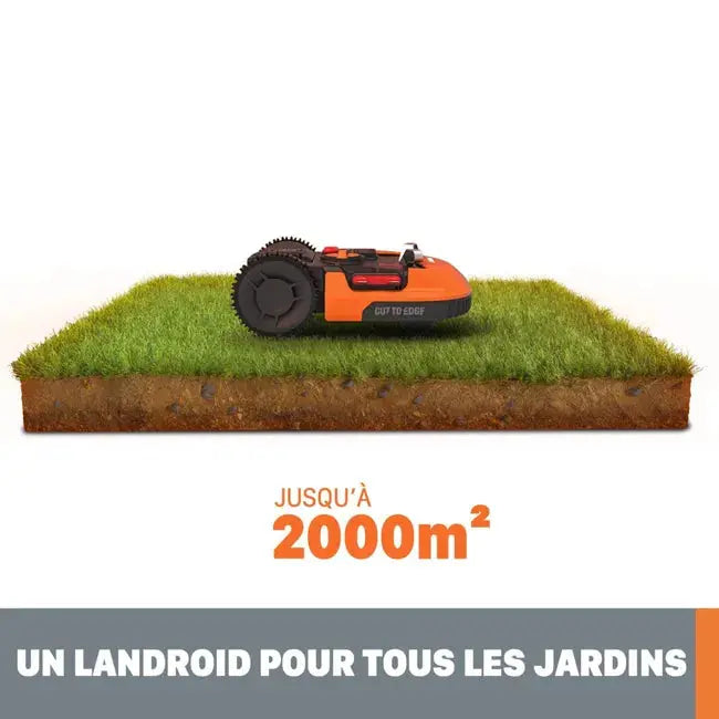 Robot tondeuse connecté WORX LANDROID - Jusqu'à 2000m² - WR155E JARDINS LOISIRS