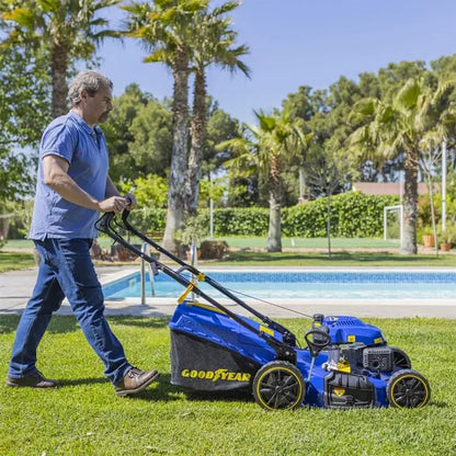 Tondeuse thermique Autotractée 7.5CV Moteur 4T OHV 224 Cm3 Grandes Surfaces de travail GOODYEAR JARDINS LOISIRS