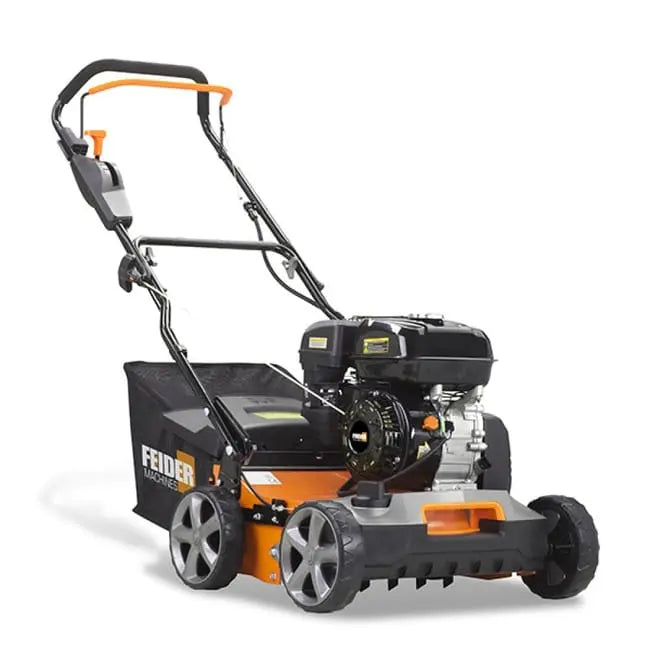 Scarificateur & Émousseur Thermique 212 cm³ Largeur 40 cm Bac 45 L – FEIDER FST200PRO JARDINS LOISIRS