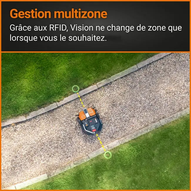 Robot tondeuse connecté WORX LANDROID VISION - Jusqu'à 1600m²- WR216E (Sans fil) JARDINS LOISIRS